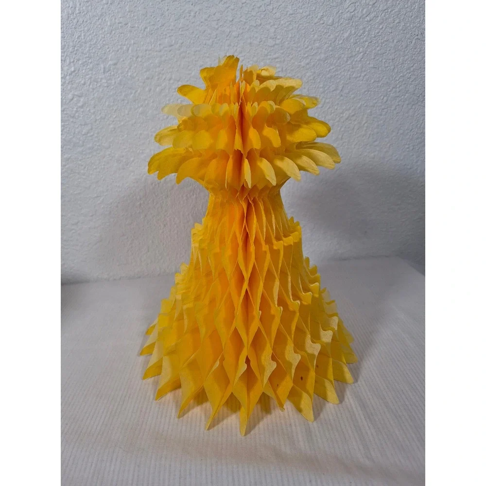 Vintage Honeycomb Paper Thanksgiving Decorations Pilgrim Hat Wheat Sheaf Set